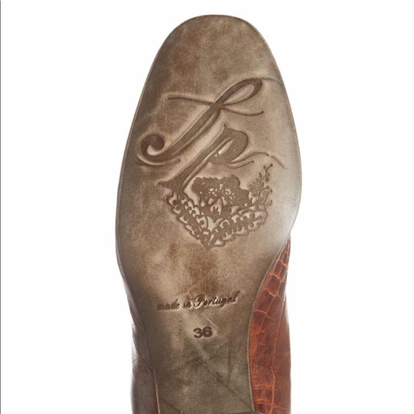 Free People Brown Cecile Croc Embossed Bootie - Picture 5 of 8